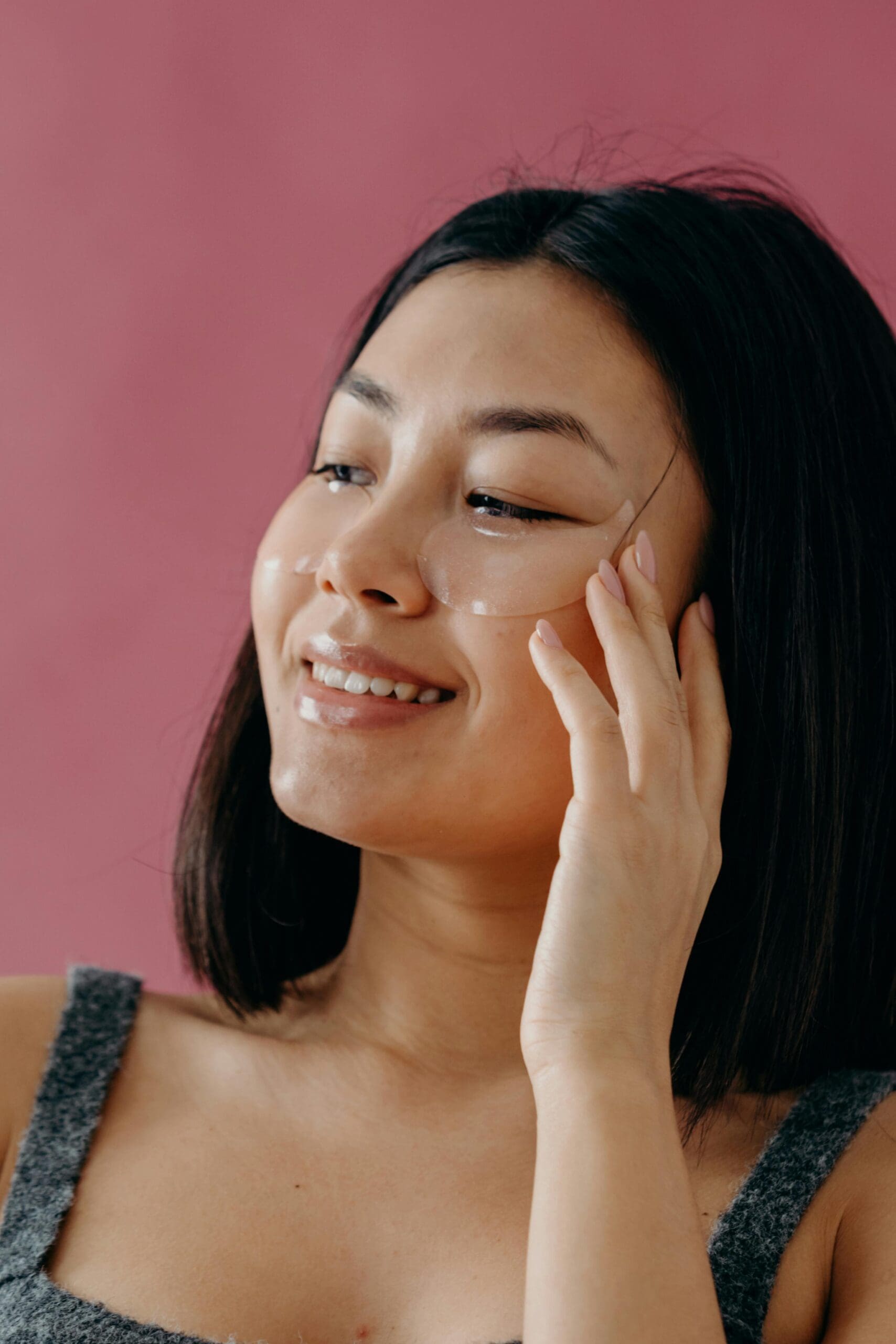Client with glowing skin after a Hydrafacial treatment