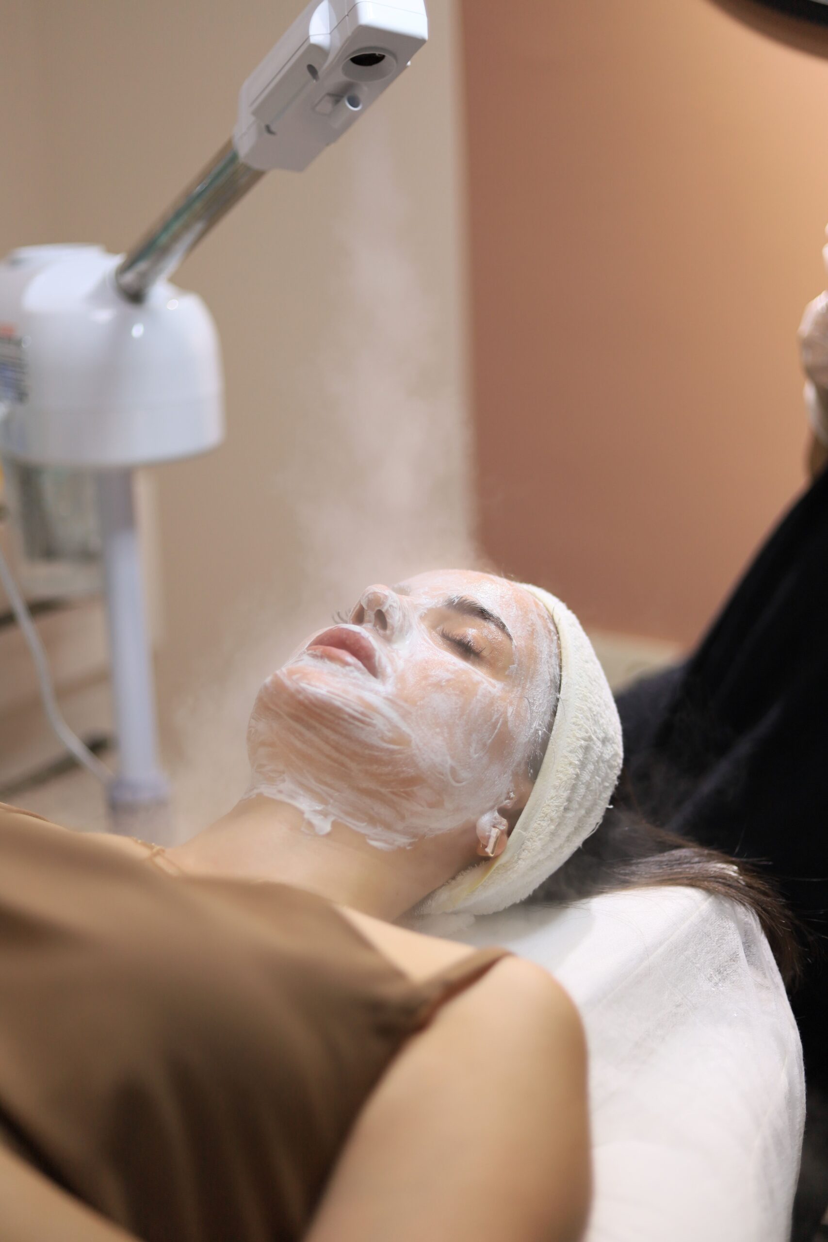 Facial steaming to prep and cleanse the skin